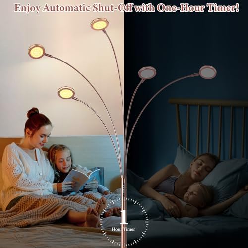 Bairth LED Arc Floor Lamp with Remote,2250LM Dimmable Floor Lamp with Timer - Image 5