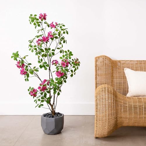 Nearly Natural 4 ft Artificial Dogwood Tree with Pot for Indoor Room Decor - Image 5