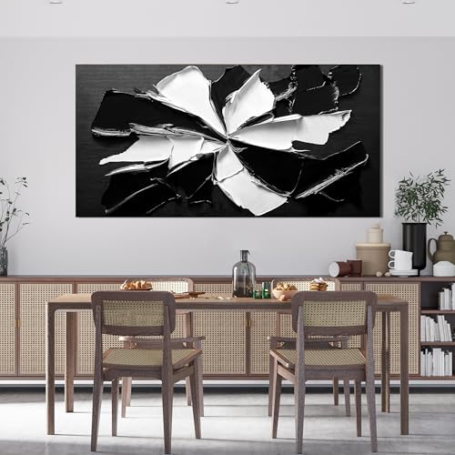 Abstract Wall Art Decoration Modern Large Wall Art for Living Room Abstract Canvas Art Wall Decor Minimalist Black and White Wall Art Prints Flowers Artwork for Walls Bedroom Office Decor 24"X48" - Image 5
