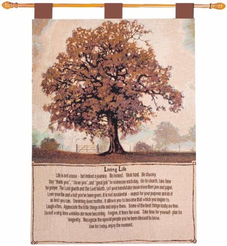 Manual Inspirational Collection 26 X 36-Inch Wall Hanging and Finial Rod, Living Life by Manual+Woodworker