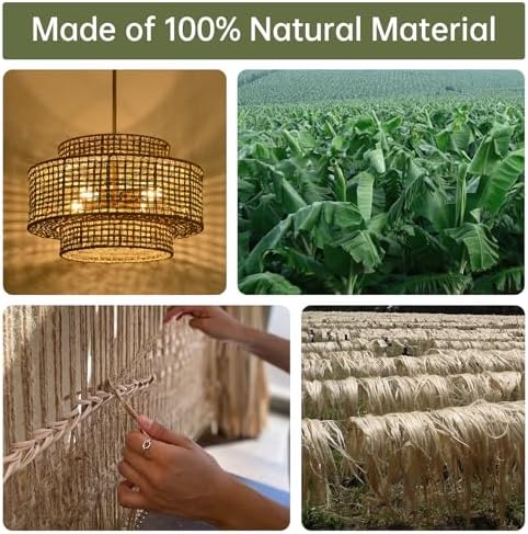17.7" Rattan Chandelier for Dining Room, Large Boho Pendant Light - Image 5
