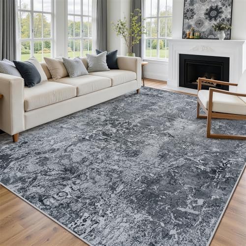 Aelenmu 9x12 Area Rugs for Living Room Washable Bedroom Dining Room Black - Image 3