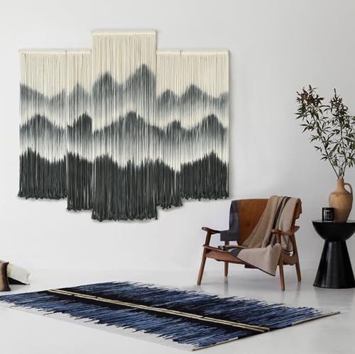 5Pcs Macrame Wall Hanging Dip Dyed Mountain Wall Decor Handmade Yarn Art - Image 4