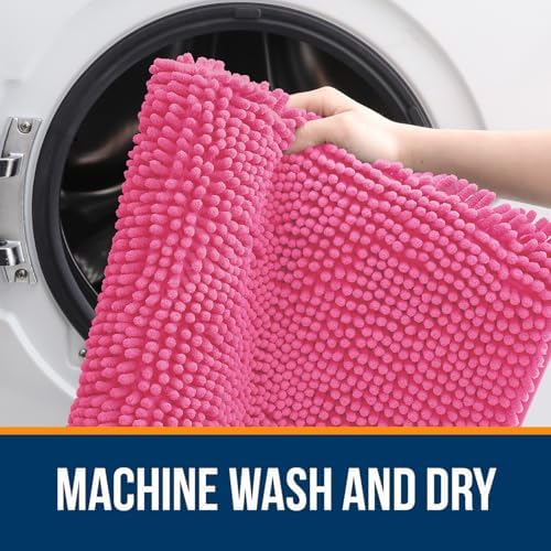 OLANLY Small Bathroom Rugs 24x16, Extra Soft Absorbent Chenille Bath Rugs - Image 5