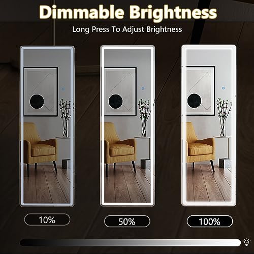 Sweetcrispy LED Full Length Floor Mirror, 71"x26" Lighted Full Body Mirror - Image 3