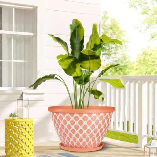 Nooulap 16 Inch Plant Pots, 4 Pack Large Flower Pots - Image 5