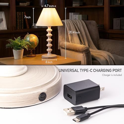 O'Bright Ember Rechargeable Table Lamp (Whitewashed_Baluster) - Image 4