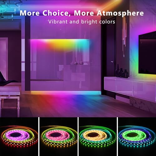 DAYBETTER 100ft Smart IC LED Strip Lights, BGRIC LED Lights for Bedroom, DIY Multiple Colors on One Line, App Control Color Changing Strip Lighting Music Sync Home Decor(1 Roll) - Image 3