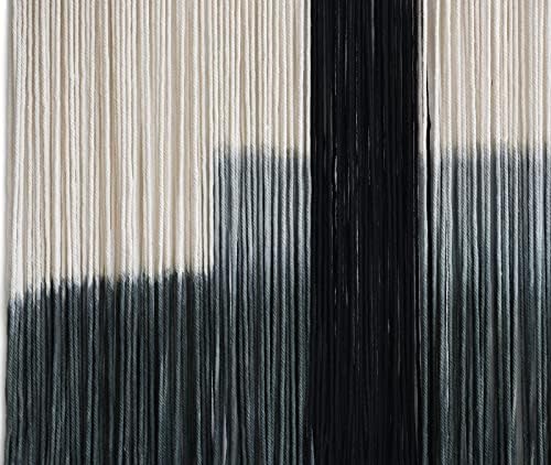 Macrame Wall Hanging Grey Dip Dye Large Boho Fiber Wall Art Decor 57"W*35"L - Image 5