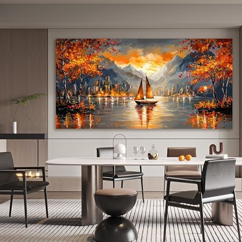 Canvas Oversized Wall Art Decor Wall Art Picture for Living Room Canvas Art Wall Decor Modern Landscape Wall Art Prints Large Coastal Wall Art Artwork for Walls Bedroom Office Home Decor 29" X 58" - Image 5