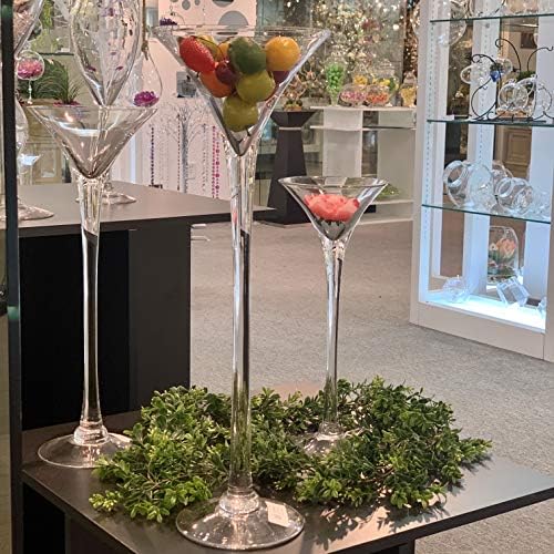 WGV Martini Glass Vase Bulk, Open 8", Height 23.6", Base 6", (Multiple Sizes Choices) Clear Wine Fruit Planter Floral Container, Wedding Centerpieces, Event Home Decor, 2 Pieces (VMG0823) - Image 5