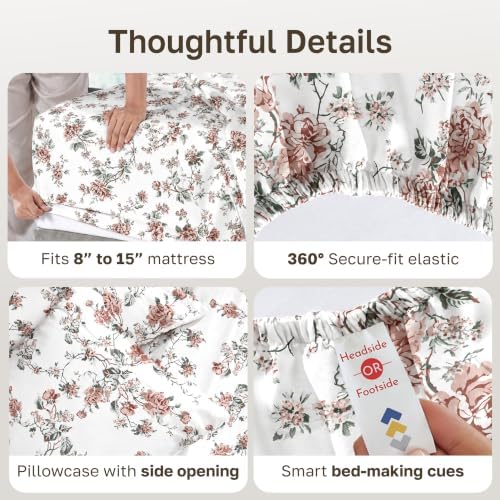 California Design Den Soft 100% Cotton Sateen Twin Sheets Set, 3 Pcs - Image 4