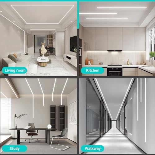 hunhun 10-Pack 6.6ft/ 2Meter Plus-Size U Shape LED Aluminum Channel System with Milky Cover, End Caps and Mounting Clips, Aluminum Profile for LED Strip Light, Special for Philips Hue Strip - Image 7