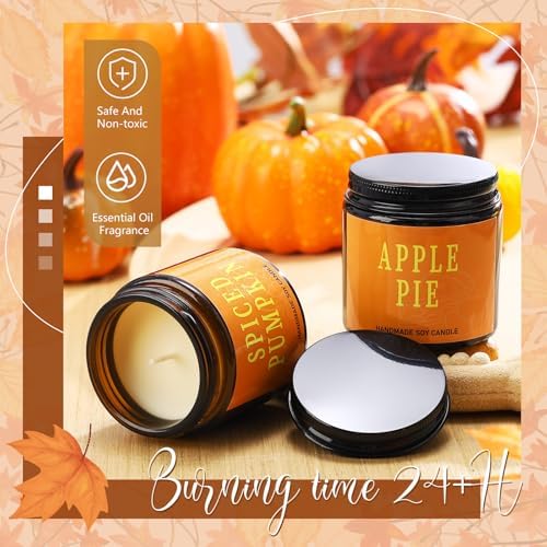 Landhoow 6 Pcs Fall Scented Candle Gifts Set for Women, Fall-Pumpkin Hue - Image 3