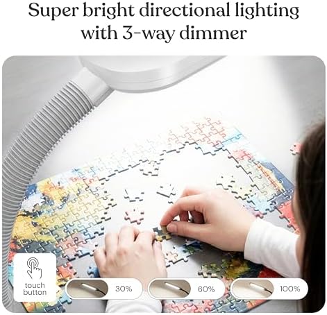 Brightech Litespan - Bright LED Floor Reading Lamp for Over Chair Crafts and Reading, Estheticians' Light for Lash Extensions, Adjustable Standing Lamp for Living Room, Bedroom, Office - White - Image 4