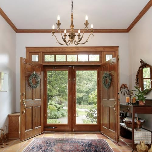 6-Light 23.62'' Farmhouse Vintage Gold Chandeliers for Dining Room - Image 4