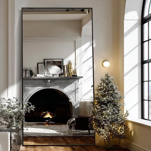 Beauty4U 79" x 39" Full Length Mirror with Stand, Black Large Floor Mirror by Beauty4U