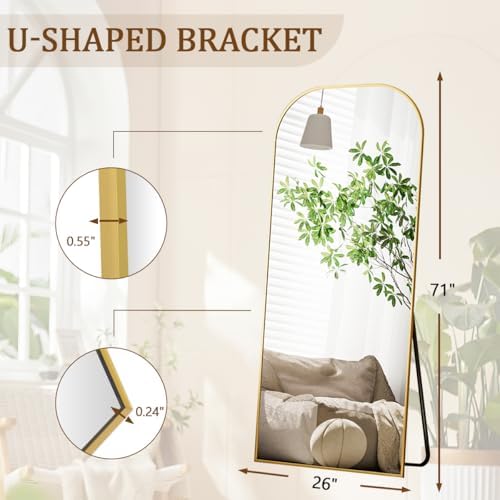 Koonmi Full Length Mirror, 71"x26" Mirror Full Length with Stand - Image 6