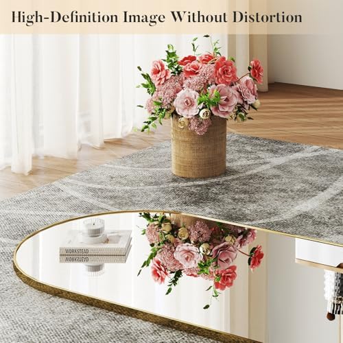 DUMOS 64"x21" Arched Full Length Floor Mirror, Full Body Mirror, Gold - Image 4
