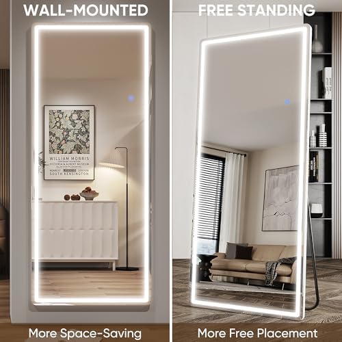 Antok 71"x28" LED Full Length Mirror, Lighted Floor Mirror, Rect - Image 6
