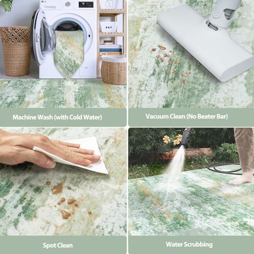 Aelenmu 6x9 Area Rugs for Living Room Washable Bedroom Dining Room Green - Image 6