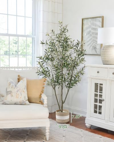 Artificial Olive Tree 6FT Faux Indoor with Planter&Cotton Basket - Image 3