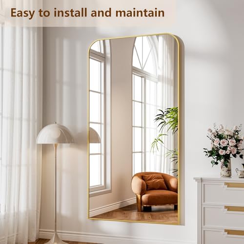 Koonmi Full Length Mirror, 76"x34" Mirror Full Length with Stand - Image 5