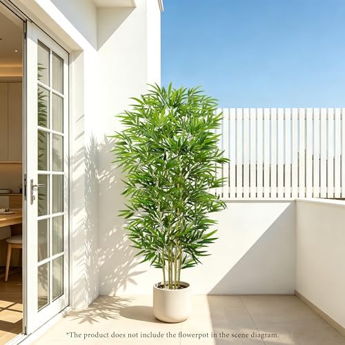 6FT Artificial Bamboo Tree,Fake Tree in Black Pot for Home Decor - Image 4