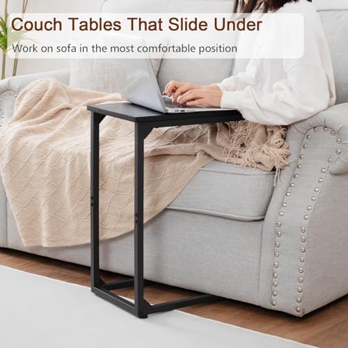 AMHANCIBLE C Shaped End Table Set of 2, Couch Side Table that Slide Under - Image 4