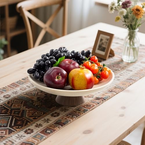 YMXYJM Modern Pedestal Decorative Bowl, Large Resin Fruit Bowl, Brown - Image 2