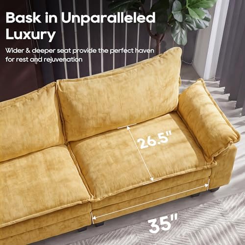 URRED Oversized Modular Sectional Sofa，Yellow：157" U Shaped - Image 5