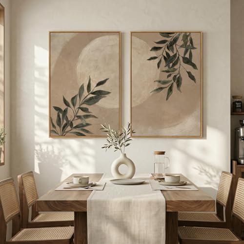 Large Framed Vintage Moon Botanical Wall Art for Living Room, 24x36 In - Image 3