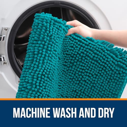 OLANLY Bathroom Runner Rugs 47x17, Extra Soft Absorbent Chenille Bath Rugs - Image 5