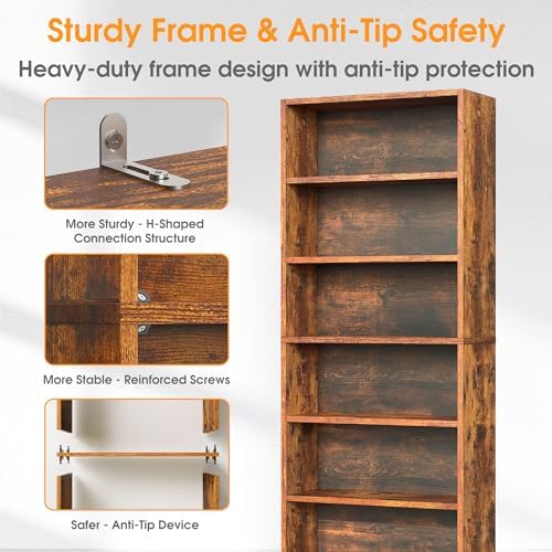 Sweetcrispy Tall Bookshelf, Book Shelf, Storage Organizer - Image 6
