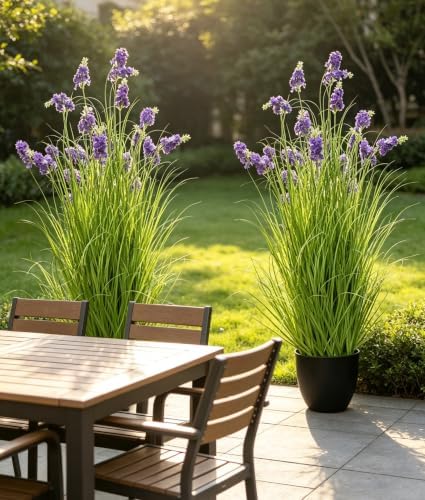 Artificial Hyacinth Plants, 3 Ft Tall, 2 Pack, Potted Faux Flowers, Purple - Image 5