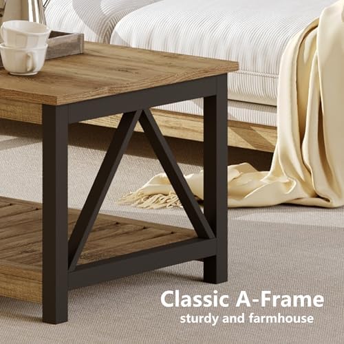ChooChoo 40" Farmhouse Coffee Table with A-Frame Design for Living Room - Image 4