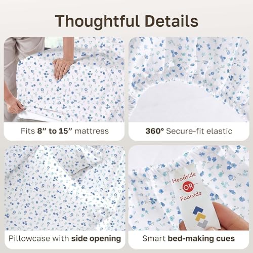 California Design Den 100% Cotton Sateen 3 Pc Dorm Sheets Twin XL Set - Image 5