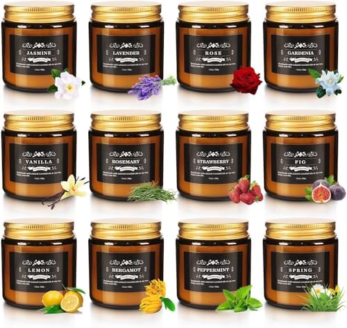 YOROXRG 12 Pcs Scented Candles with Added Natural Essential Oils, 3.05oz, Suitable for Various Festivals, Parties, Yoga, and Home Scene - Image 2