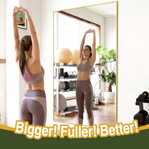 MELOMOIR 82"x44" Oversized Mirror Full Length, Gold Floor Mirror, 3-in-1 - Image 4