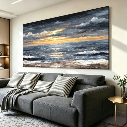Canvas Oversized Wall Art Decor Modern Wall Art Pictures for Living Room Abstract Coastal Wall Art Prints Large Landscape Wall Art Decorations Abstract Canvas Art Wall Decor Home Office Decor 29"X58" by TQJYILUFAART