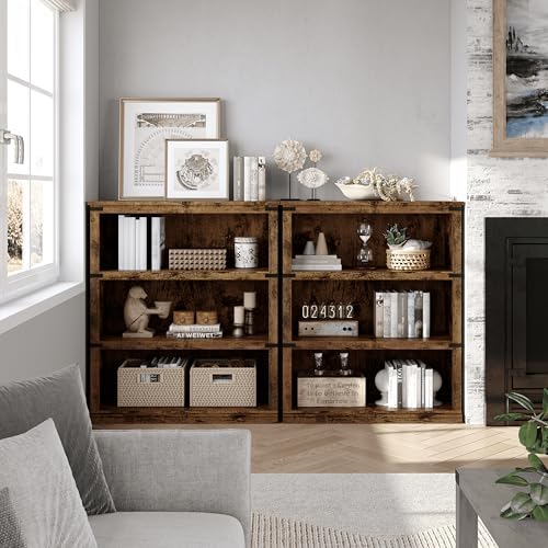 GarveeHome 3 Tier Farmhouse Bookcase, 40" Tall Book Shelf with Storage - Image 3