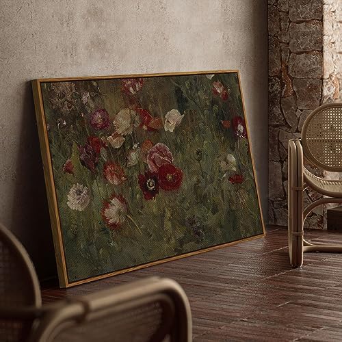 InSimSea Framed Canvas Wall Art Vintage Decor, Flowers Canvas Wall Art Modern Farmhouse Decor, Botanical Wall Art Painting for Office, Bedroom Bathroom Office home Decor, 24"x36" - Image 4