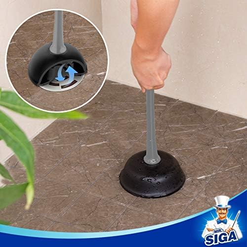 MR.SIGA Toilet Plunger and Bowl Brush Combo for Bathroom Cleaning, Gray - Image 5