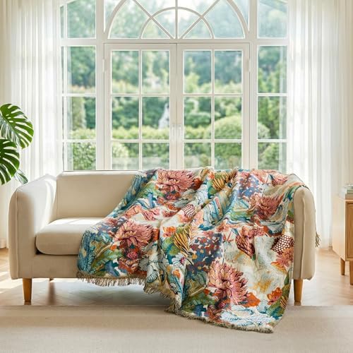 LUTBM Boho Throw Blanket for Bed 60"x80", All Season Cotton Couch Blankets - Image 4