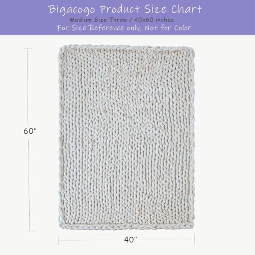 Bigacogo Chunky Knit Throw Blanket for Couch, 40x60 inches, Rose Tan - Image 2