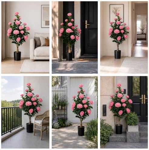 2 Pack Artificial Camellia Trees with Potted (Pink Flowers) - Image 6