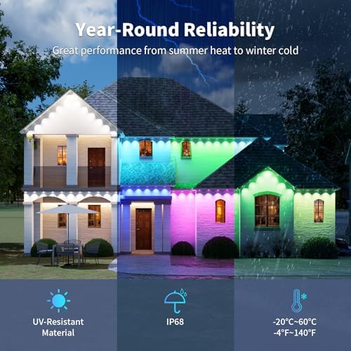 Permanent Outdoor Lights RGB 100FT/50LEDs Eaves String - Image 2