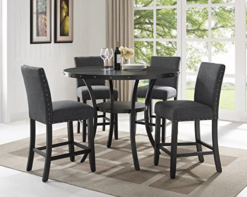 Biony Gray Fabric Counter Height Stools with Nailhead Trim, Set of 2 - Image 7