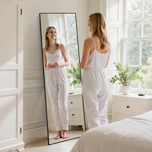 Simple Deluxe Full Length Mirror, 64"×21" Large Floor Mirrors, for Wall Door Bedroom Bathroom Living Room (Black) - Image 2