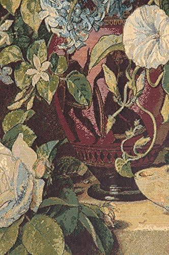 Pauline von Large Flowers Piece Floral Tapestry Wall Hanging 54 x 37 in - Image 2
